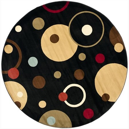 Safavieh 7 x 7 ft. Country and Floral Porcello Black and Multicolor Round Rug PRL6851-9091-7R